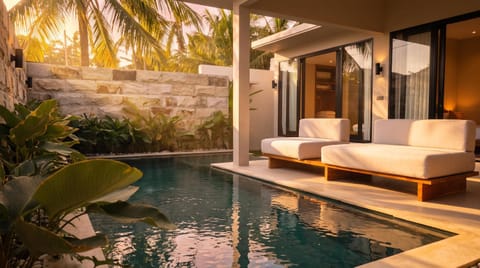 Patio, Patio, Garden, Garden view, Garden view, Swimming pool, Swimming pool, Sunset