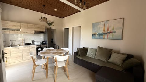 Kitchen or kitchenette, Living room, Seating area, Dining area, stove