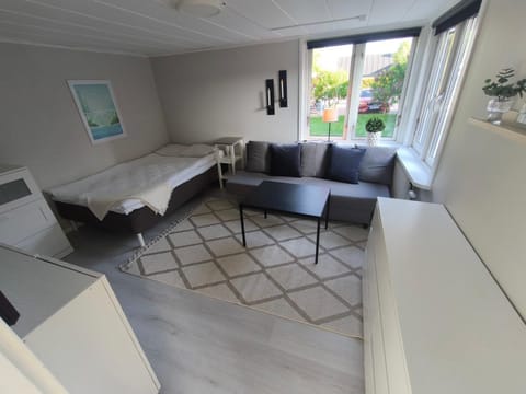 Bed, Living room, Seating area, Bedroom