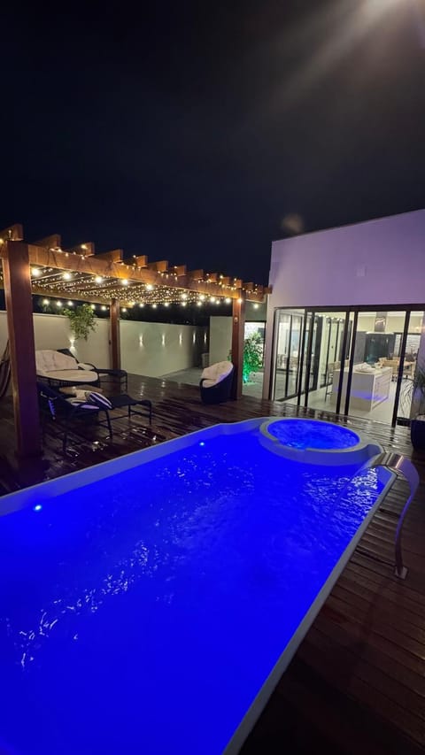 Night, Pool view, Swimming pool