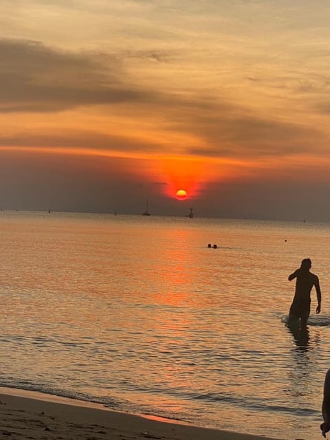 People, Beach, Sunset, group of guests