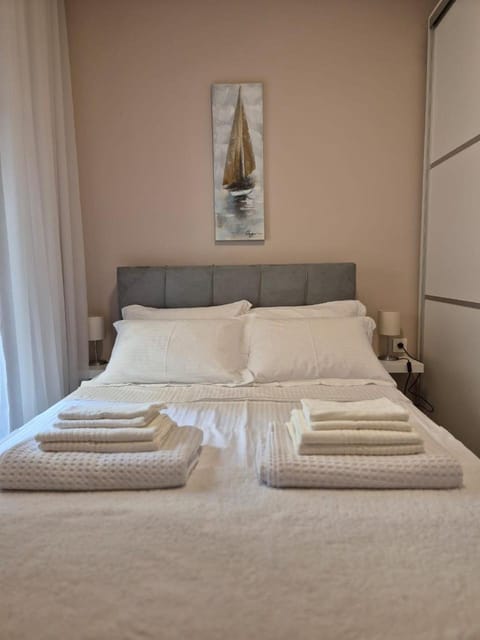 Bed, wardrobe