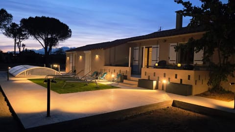 Night, Pool view, sunbed