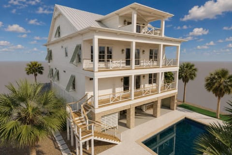 Property building, Patio, View (from property/room), Balcony/Terrace, Sea view, Swimming pool