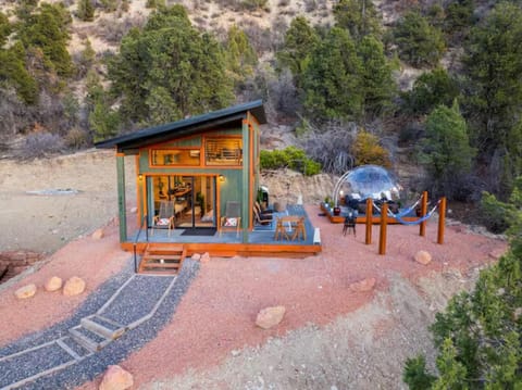 Property building, Patio, Natural landscape, Mountain view