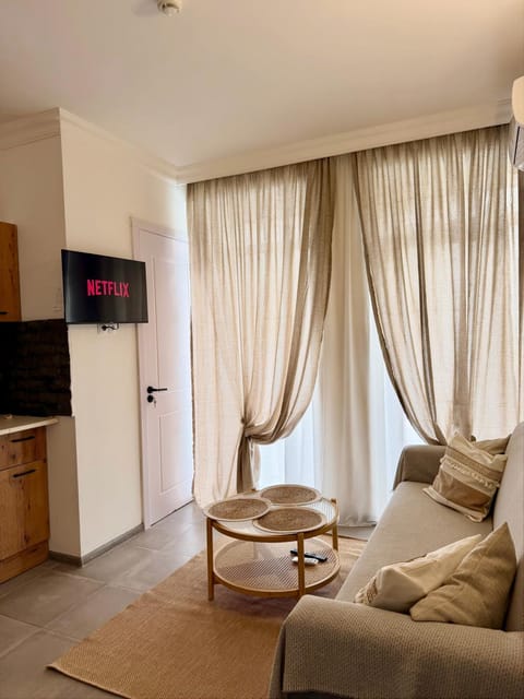 Kitchen or kitchenette, Living room, Seating area