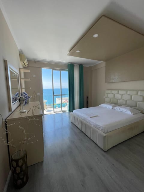 Bed, Bedroom, Sea view