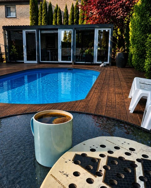 Property building, Patio, Pool view, Swimming pool