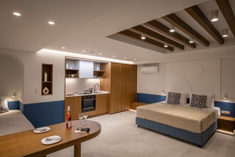 Bed, TV and multimedia, Kitchen or kitchenette, Living room, Photo of the whole room, Seating area, Dining area, Bedroom, heating, internet, kitchen, air conditioner
