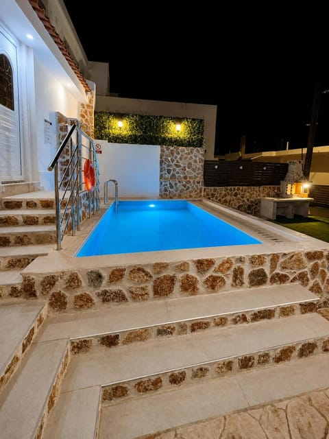 Patio, Night, Garden, Pool view, Swimming pool