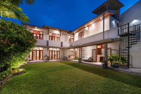 Property building, Night, Garden, Garden view