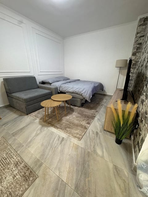 Bed, Living room, Seating area, Bedroom