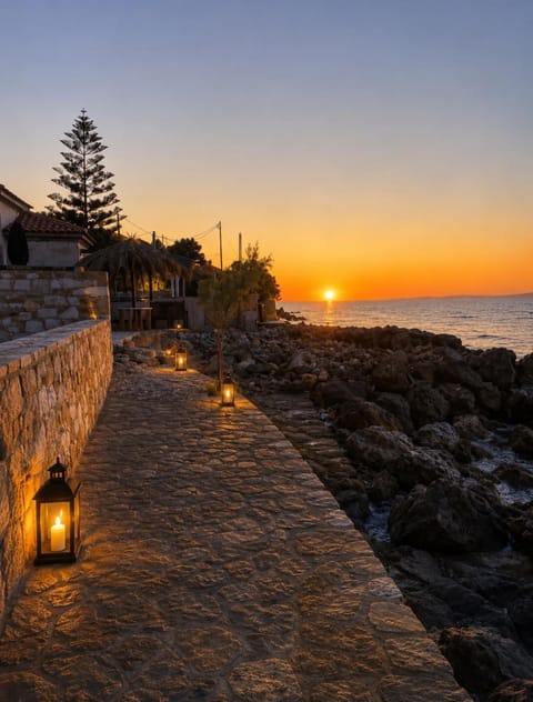Natural landscape, Sea view, Sunset