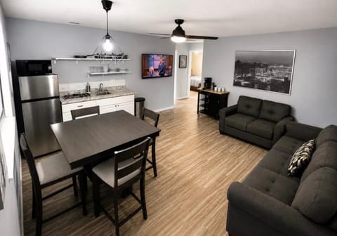 Kitchen or kitchenette, Living room, Dining area
