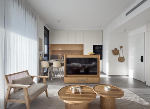 Living room, kitchen