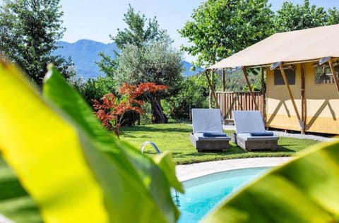 Property building, Living room, Swimming pool