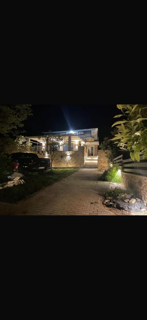 Property building, Night, Garden, Garden view