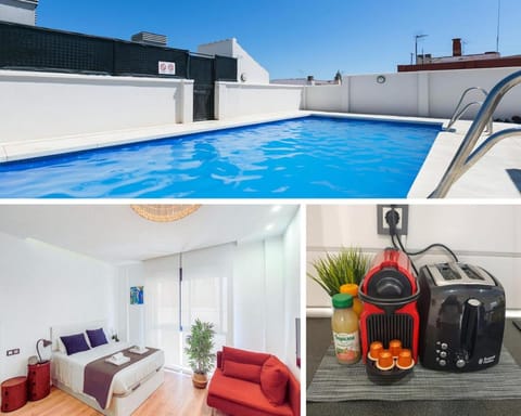 Communal lounge/ TV room, Day, Living room, Food and drinks, Seating area, Pool view, Swimming pool, sunbed