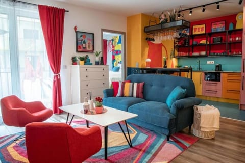 Kitchen or kitchenette, Living room, microwave