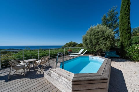 Patio, Natural landscape, View (from property/room), Pool view, Sea view, Swimming pool