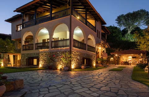 Property building, Night, Garden, Garden view
