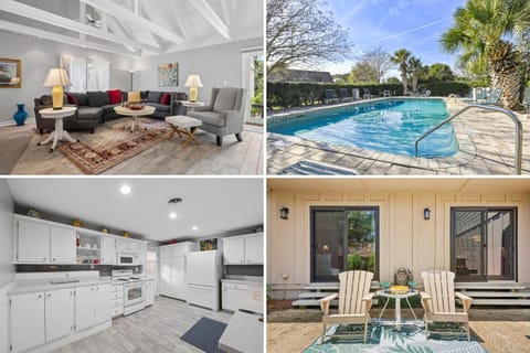 Patio, Day, Kitchen or kitchenette, Living room, Seating area, Dining area, Swimming pool