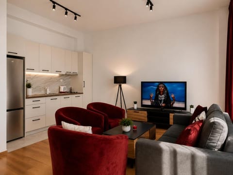 Living room, kitchen