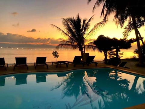 Pool view, Pool view, Swimming pool, Sunset