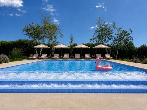 Property building, Living room, Swimming pool