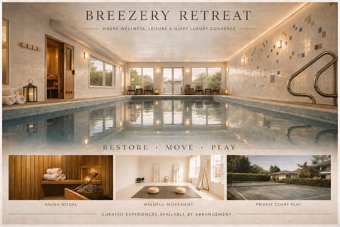 Sauna, Spa and wellness centre/facilities, Text overlay, Pool view, Swimming pool, Sports