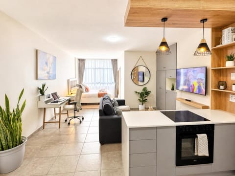 TV and multimedia, Kitchen or kitchenette, Living room, Seating area