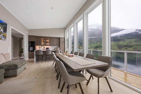 Natural landscape, Living room, Dining area, Lake view, Mountain view