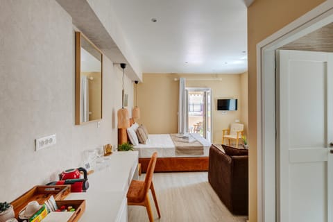 Bed, Coffee/tea facilities, Balcony/Terrace, Photo of the whole room, Bedroom