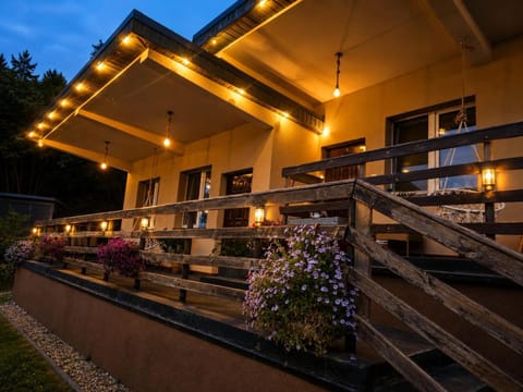 Property building, Night, Balcony/Terrace, Garden view