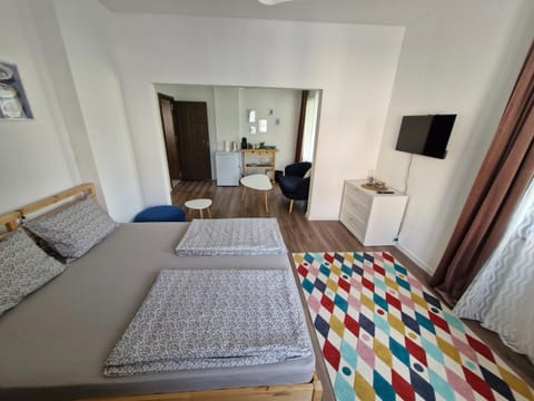 Bed, TV and multimedia, Living room, Photo of the whole room, Seating area, Bedroom, internet, wardrobe