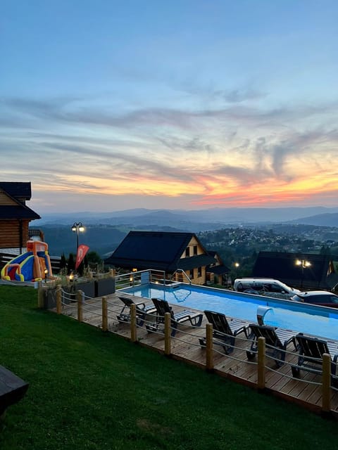 Mountain view, Pool view, Swimming pool, Swimming pool, Sunset, sunbed