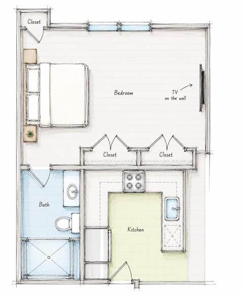 Bed, Bathroom, Bedroom