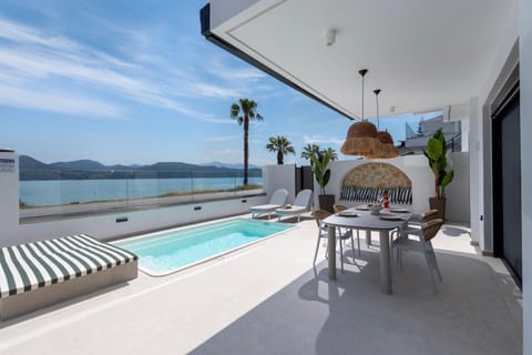Patio, Nearby landmark, Day, Natural landscape, View (from property/room), Balcony/Terrace, Dining area, Mountain view, Pool view, Sea view, Swimming pool, sunbed