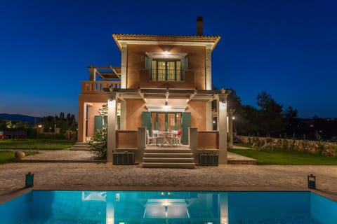 Property building, Night, Pool view, Swimming pool