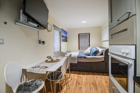 Bed, TV and multimedia, Dining area, oven