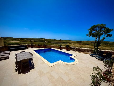 Patio, Day, Natural landscape, Pool view, Swimming pool, sunbed