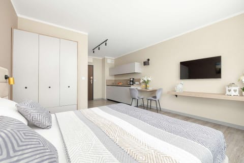 Bed, TV and multimedia, Photo of the whole room, wardrobe