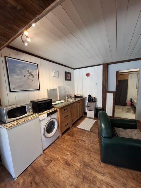 Kitchen or kitchenette, washing machine