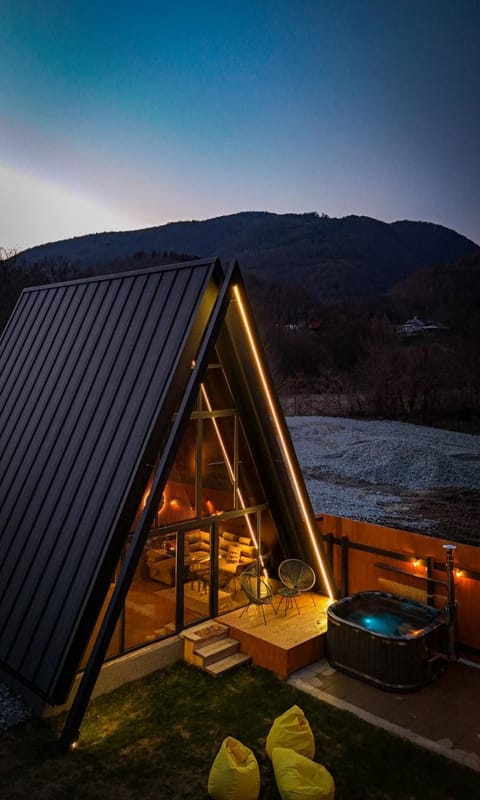 Property building, Night, Natural landscape, Mountain view, Pool view