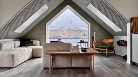 Natural landscape, Living room, Seating area, Mountain view, Sea view