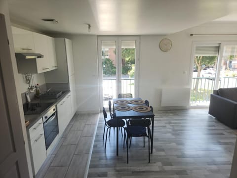 Dining area, oven, stove, kitchen