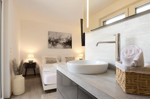Bed, Bathroom, Bedroom