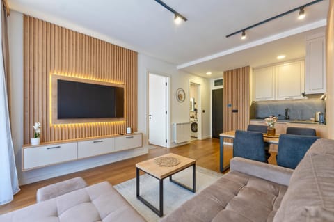 TV and multimedia, Kitchen or kitchenette, Living room, Seating area