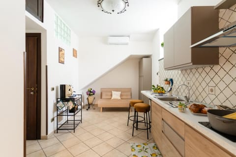 Kitchen or kitchenette, Living room, Dining area, stove
