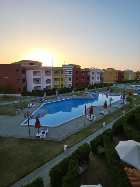 Pool view, Sunset